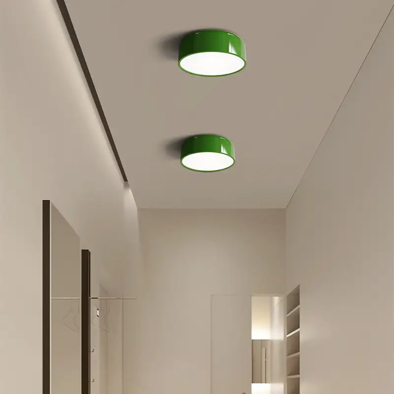 Cream Style Aisle Ceiling Lamp Minimalist Round Retro