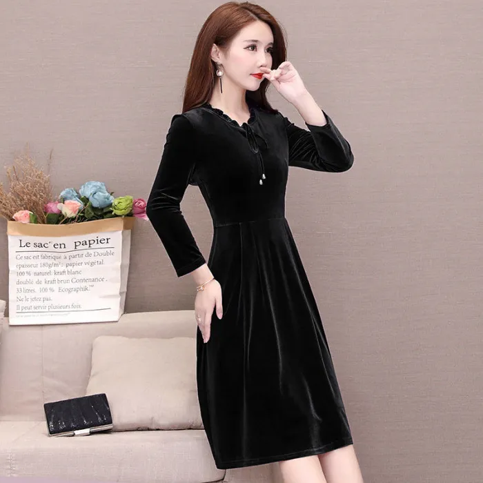 Mom's Plus-size Women's Wear A-line Slip Dress - Black
