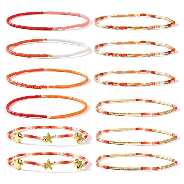 Stackable Elastic Bracelet For Women With Beads 12Pcs - Shop at LoveMi