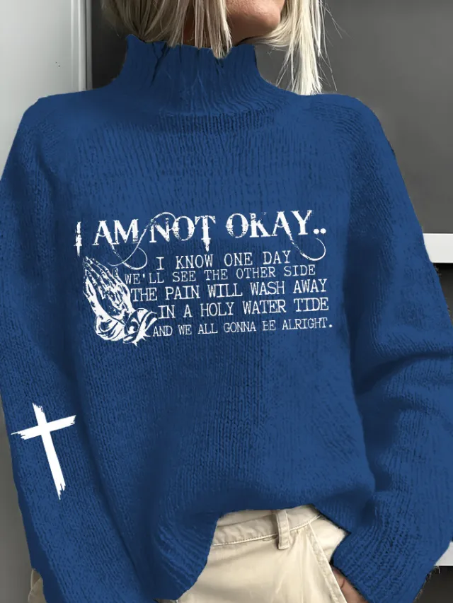 Abstract Printing Casual Cloak Turtleneck Pullover Women Qs4014 - Shop at LoveMi