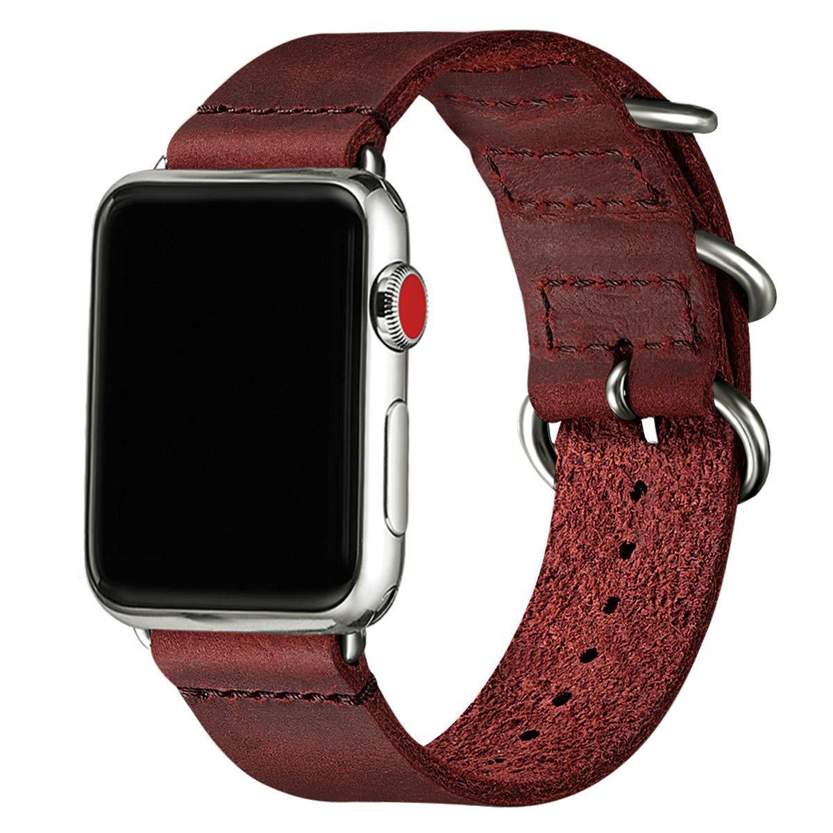 Dark Red Silver Buckle