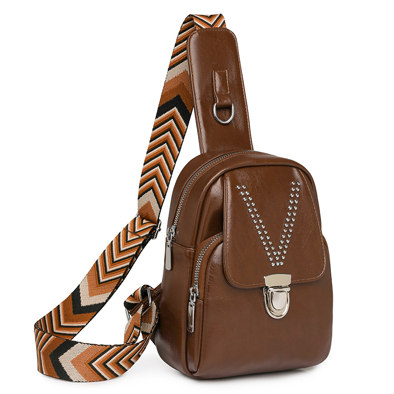 Womens Soft Leather Casual All-Match ShoulderCrossbody Bag