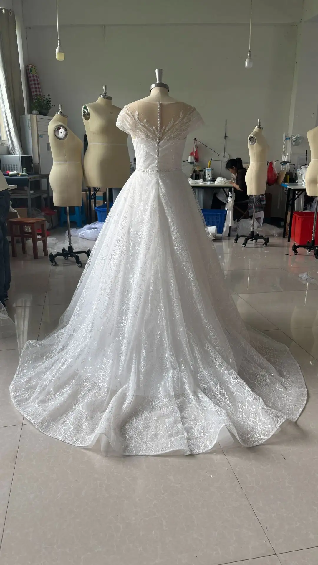 Off-shoulder Light Wedding Dress Bridal Main Yarn