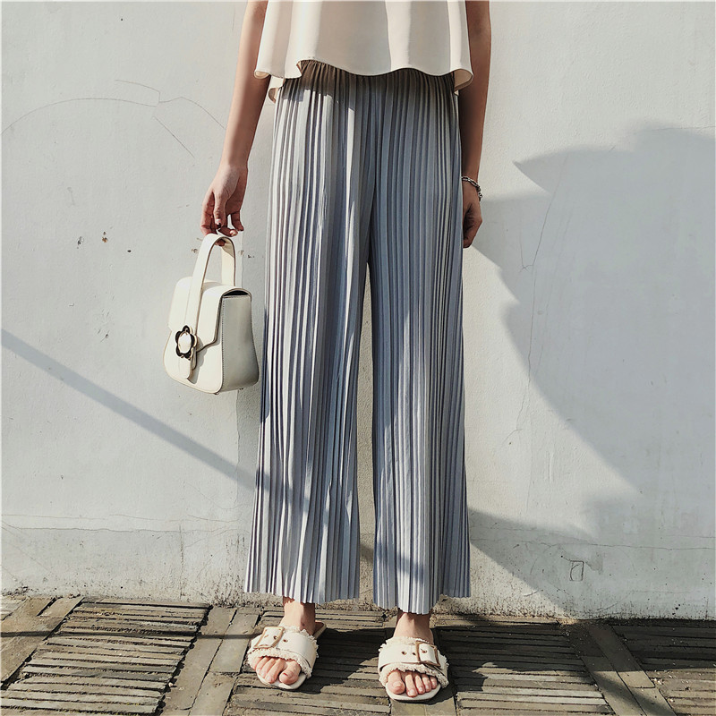 Title 11, High waist pleated chiffon wide-leg pants