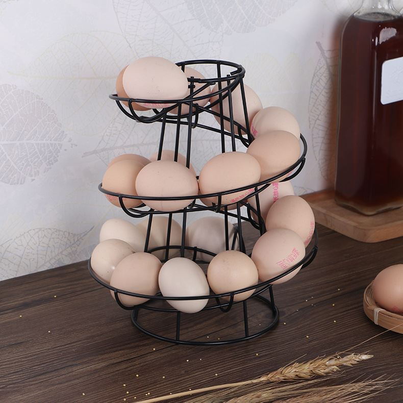 Household Iron Multi-purpose Kitchen Innovative Spiral Egg Holder