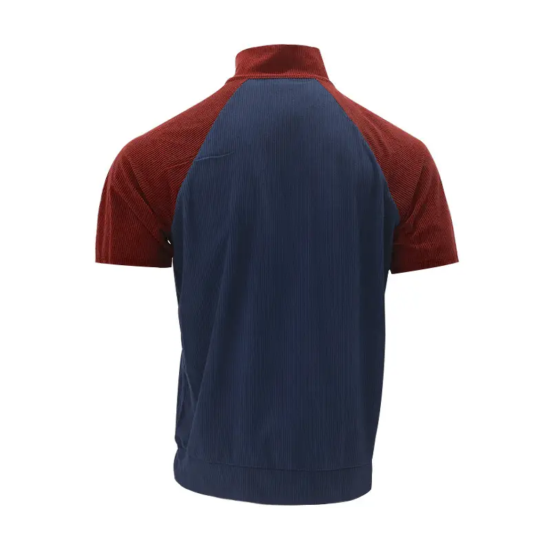 Short Sleeve Half Cardigan Color Matching Fashion T-shirt