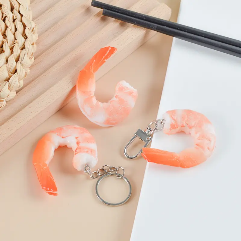 Simulation Seafood Shrimp Keychain Creative Personality Bag