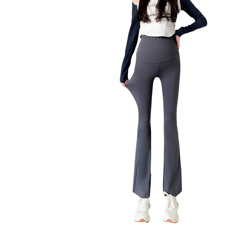 سروال بقصة الجرس العالية القابل للتعديل للحوامل، إصدار مطور عالي المرونة لتنحيف الخصر