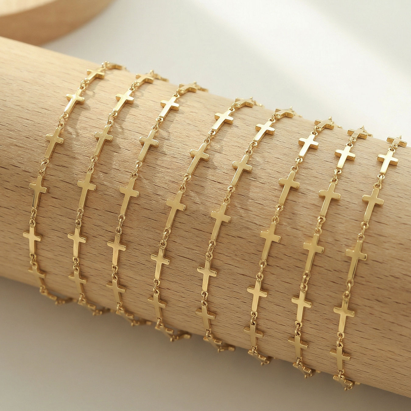 Geometric Cross-Embroidered Hand Chain For Women
