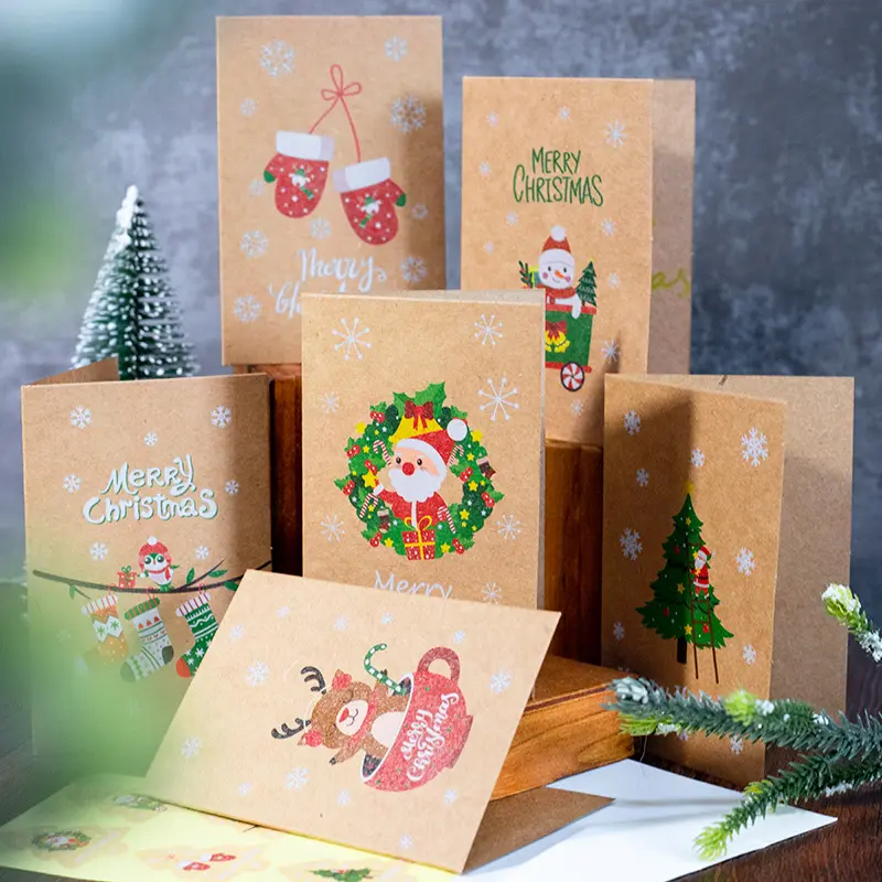 Kraft Paper Christmas Blessing Card Message Envelope