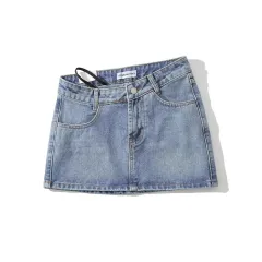 Irregular Fashion Denim Skirt For Women - Light Blue - View 1