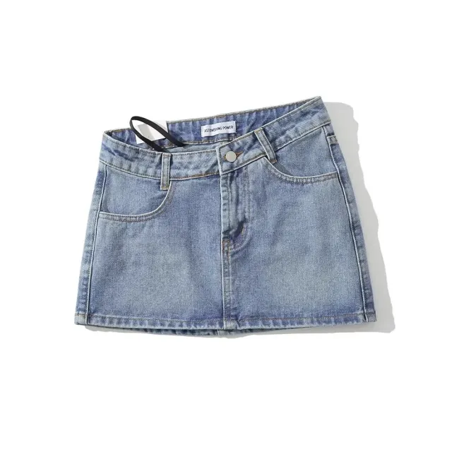 Irregular Fashion Denim Skirt For Women Light Blue - Shop at LoveMi