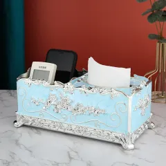 Household Multifunctional Remote Control Storage Box - Silver Blue - View 1