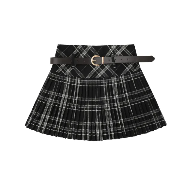 High Waist Slimming Sports Culottes College Classic Style Short Skirt Black - Shop at LoveMi