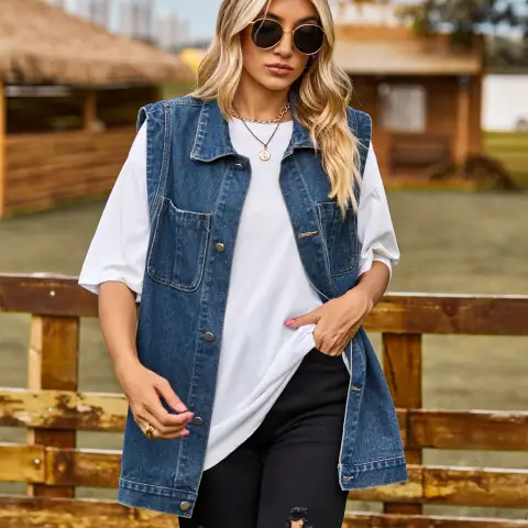 New Denim Waistcoat Vest Spring and Autumn