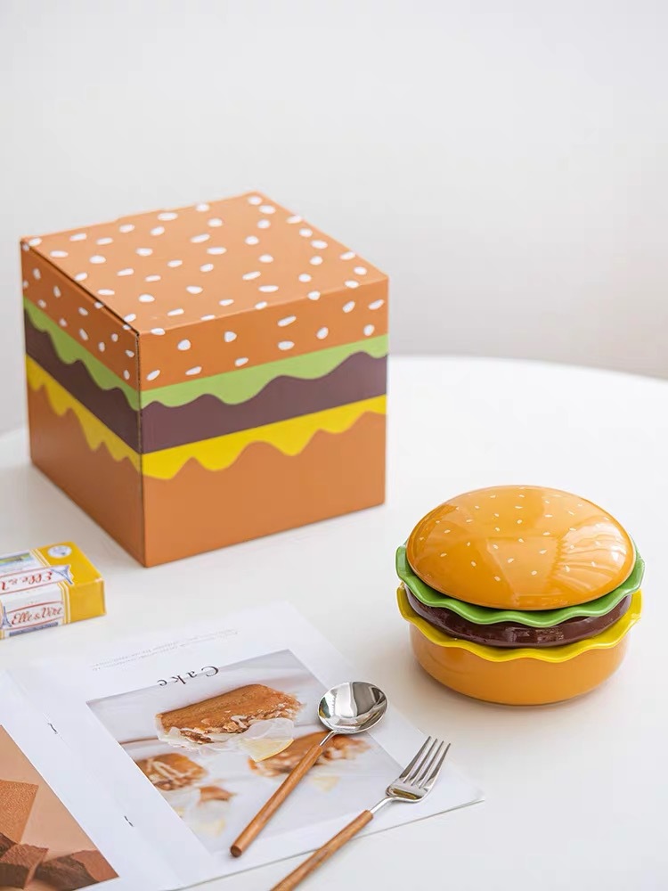 Title 7, For One Person Hamburger Shape Creative Ceramic...