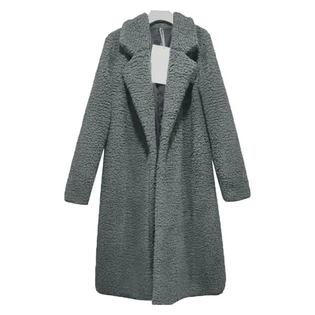 FallWinter Slim Women's Lapel Long Sleeve Solid Color Street Coat Clothing Dark Gray - Shop at LoveMi