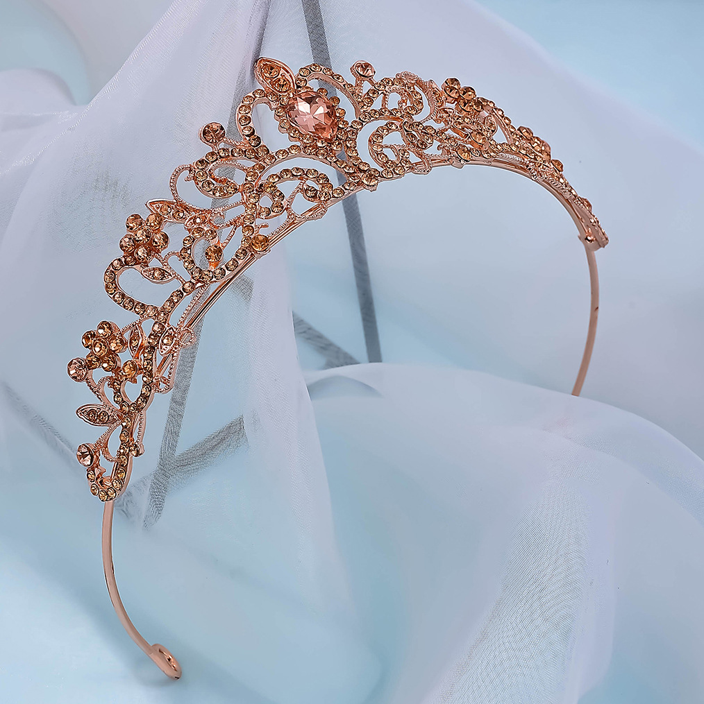 Electroplated Alloy Women's Semicircle Crown With Diamond 4