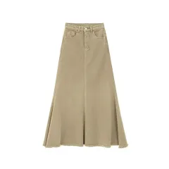 Fall Retro Style Women's High Waist Denim Skirt - Denim Skirt - View 1