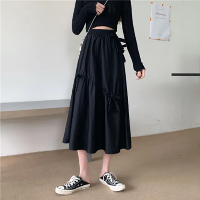 Women's Korean style Sweet Elegance Loose Black A Line Dress Black - Shop at LoveMi