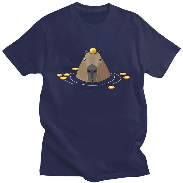 Funny Cute Capybara T shirt Animal Pattern Blue - Shop at LoveMi