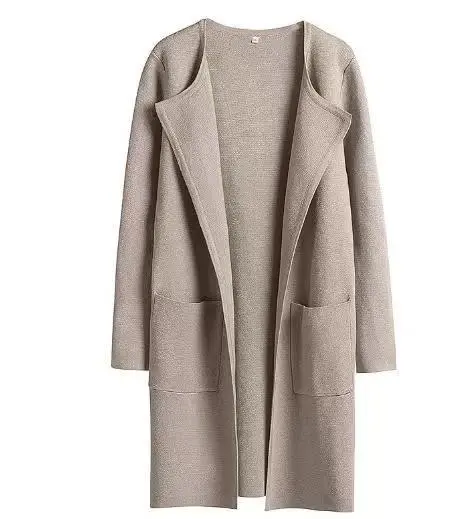 Fashion All match Comfort And Casual Woolen Turn down Collar Coat Gray Apricot - Shop at LoveMi