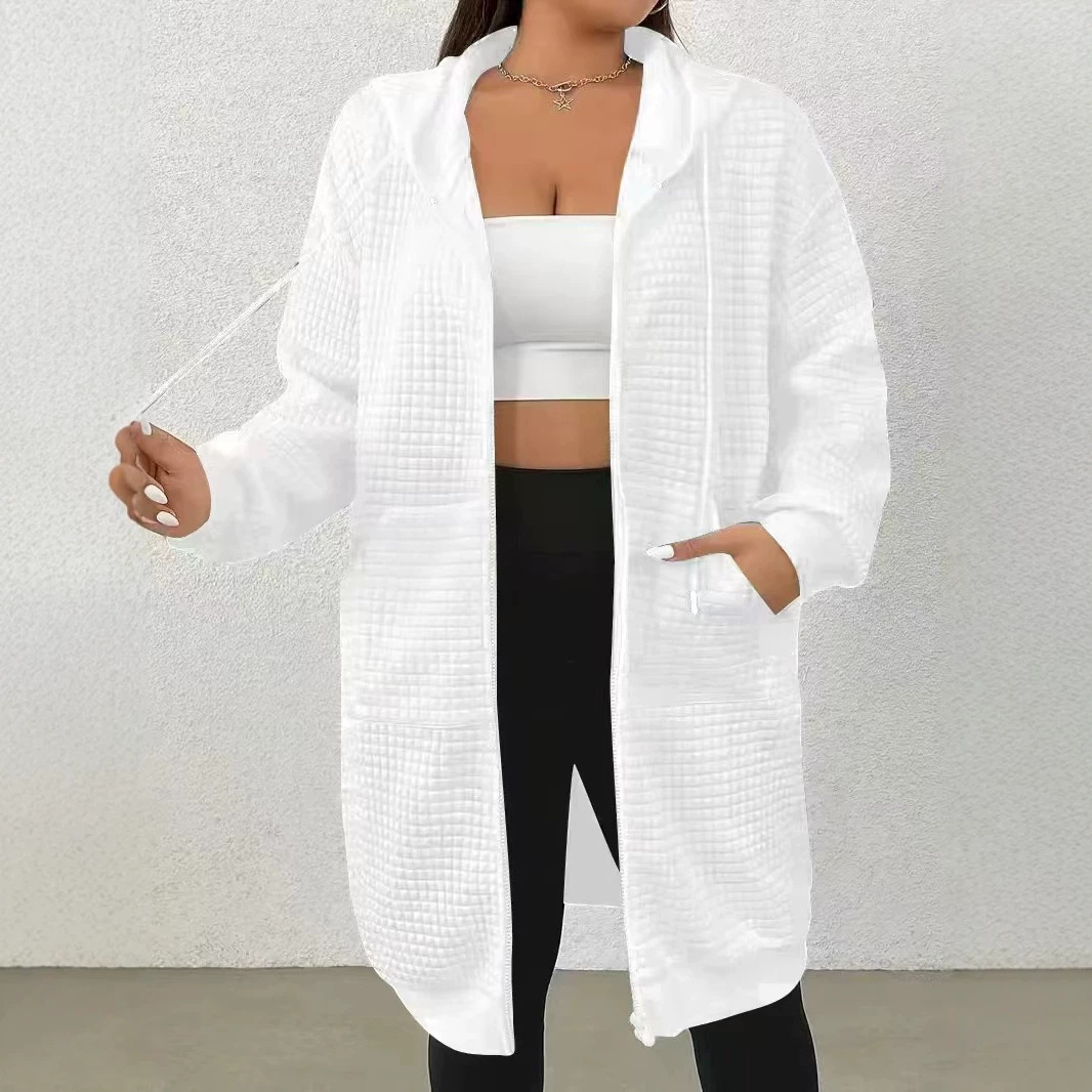 Mid-length Zip-up Loose-fit Casual Jacket