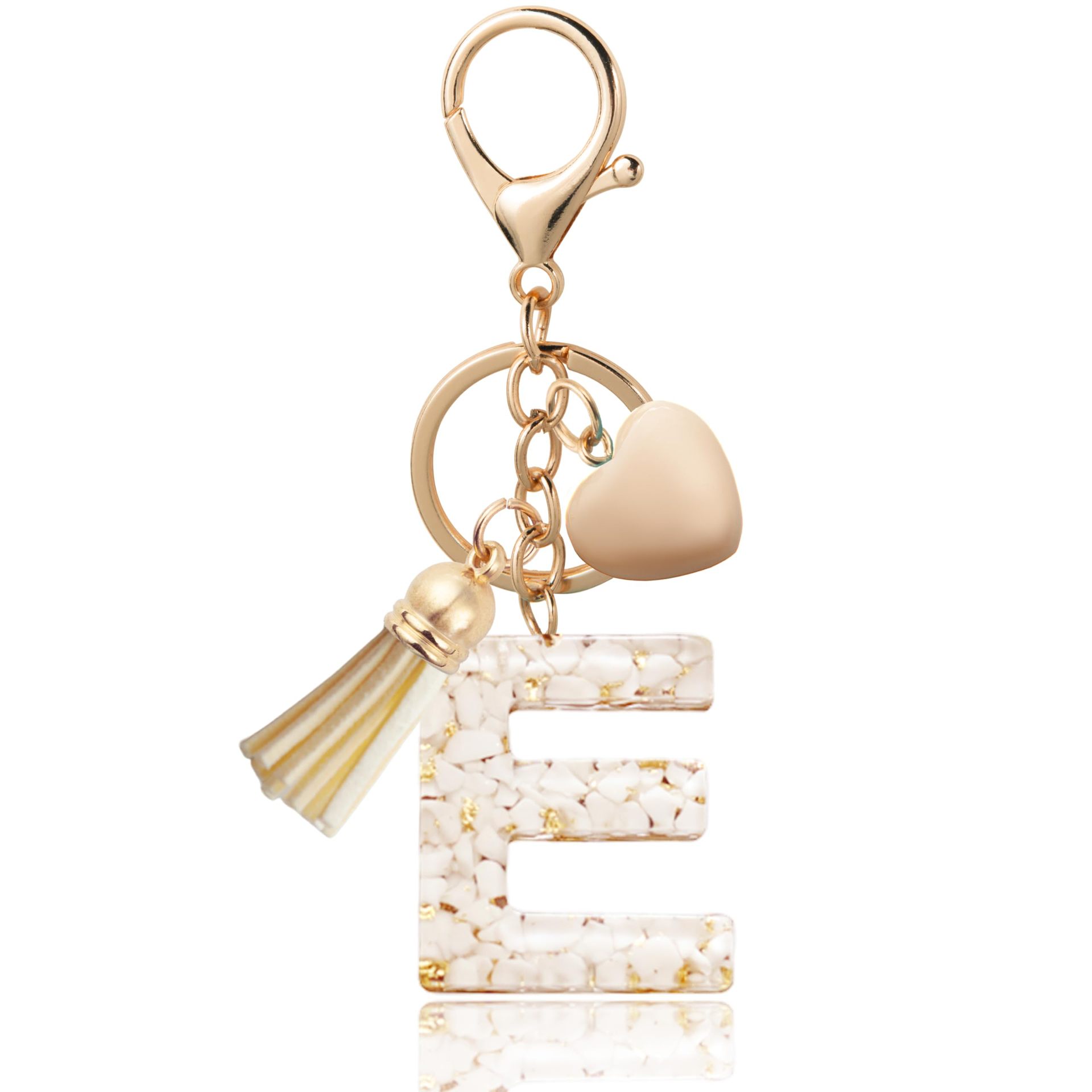 Fashionable Personalized Heart-shaped Pendant With White Shell Fragments Lettering And Tassel