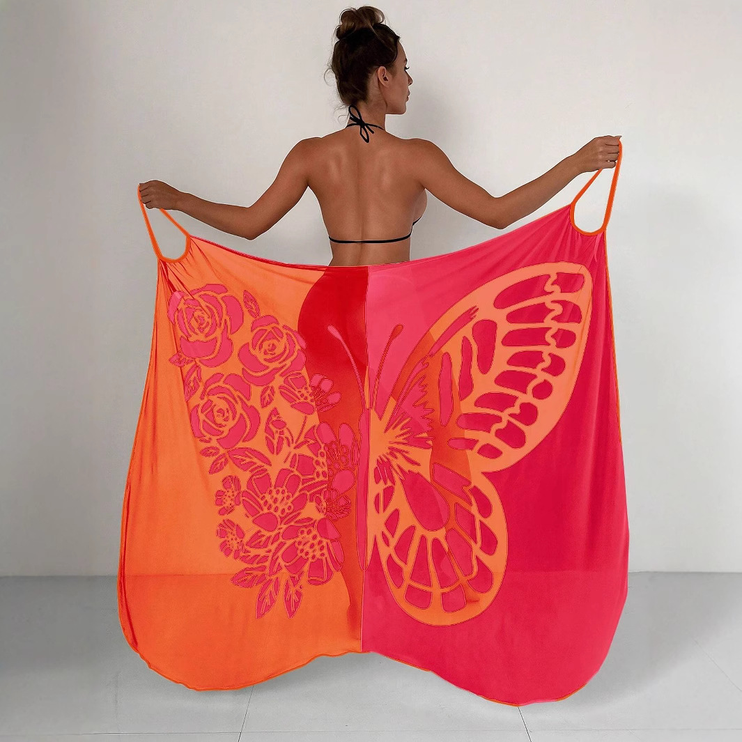 Multiple Wearing Methods Women's Beach Dress Multi color Contrast Color Red - Shop at LoveMi