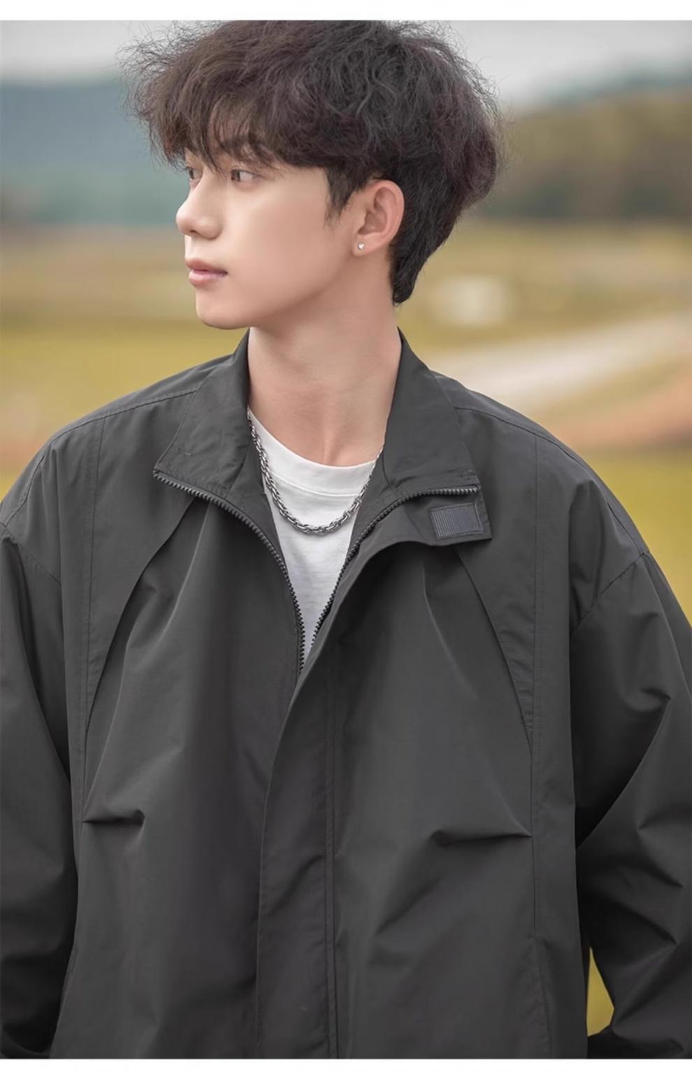 Windproof Waterproof Loose-Fit Men’s Shell Jacket, Retro Style Windproof Waterproof Loose-Fit Men’s Shell Jacket, Retro Style