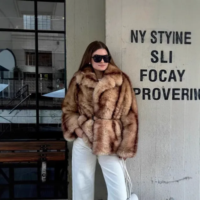 Women's Fur Coat Warm Plus Size Picture Color M - Shop at LoveMi
