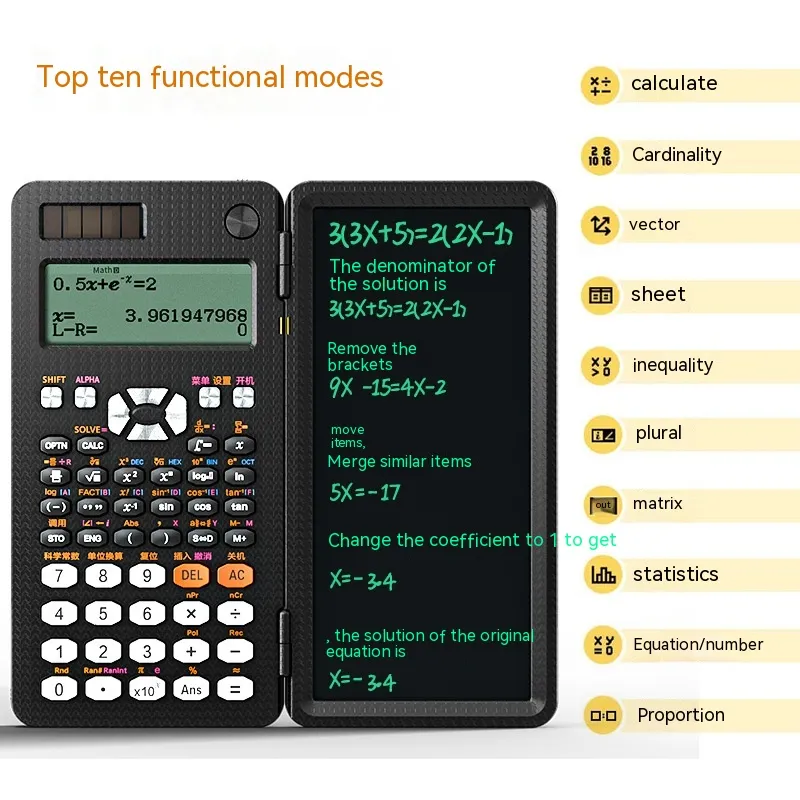 2 In 1 Foldable Scientific Calculators Handwriting Tablet Learning Function Calculator Foldable Desk Scientific Calculators – image 6
