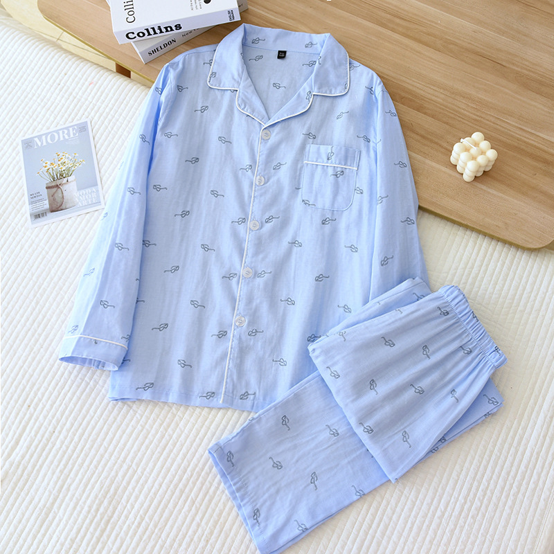 Pure Cotton Long-pants Men's Pajamas