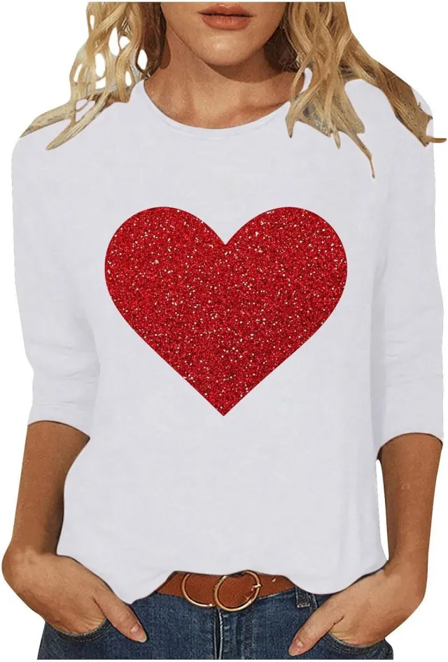 Digital Printed Three quarter length sleeved T shirt Qfxnk03 - Shop at LoveMi