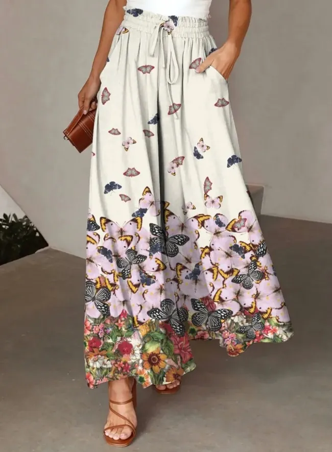 3D Digital Printing Plus Size Pantskirt Micro-pull Fashion Loose-fitting Women's Trousers - Lyskq073