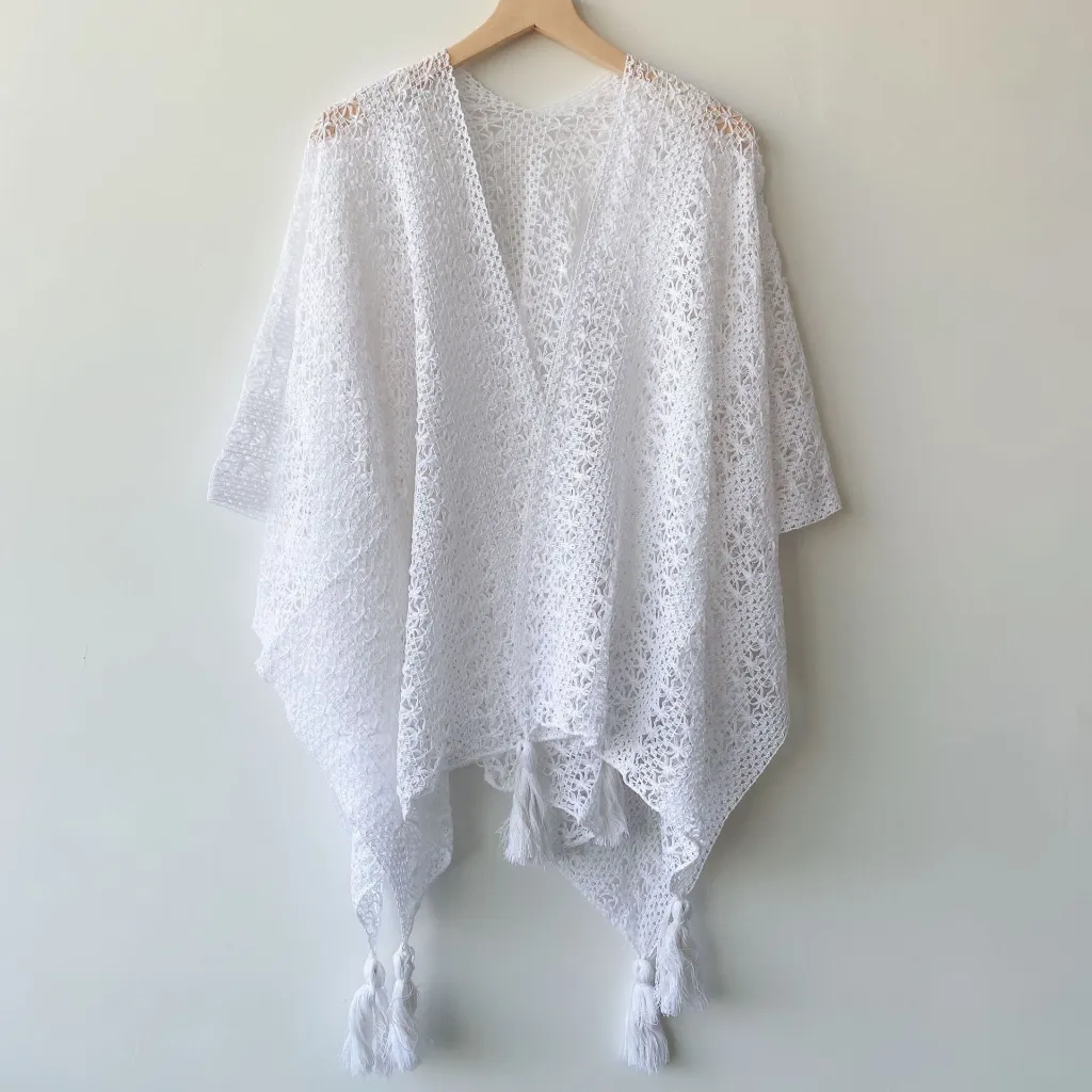 Travel Wear All-matching Cloak Robe Shawl - White