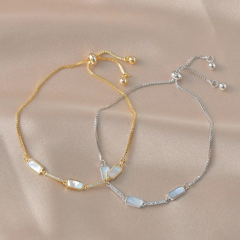 Fashion Pull Bracelet Female Shell Eight Awn Star Small Waist Bracelet Micro Inlaid Zircon Bracelet