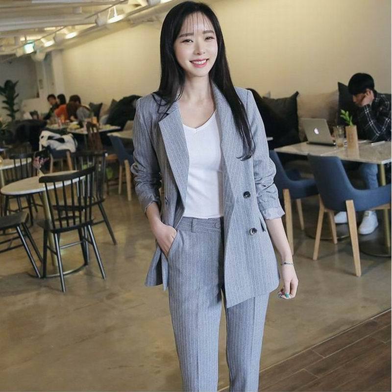 Women's Fashionable Striped Professional Suit