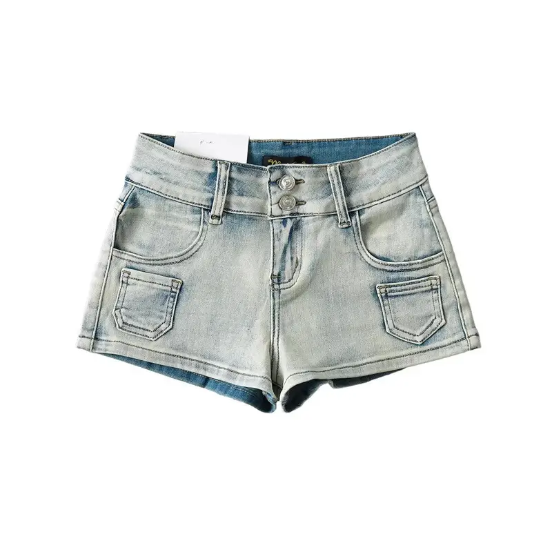 Street Style Hot Girl Skinny Sheath Low Waist Denim Shorts Summer Ins Small