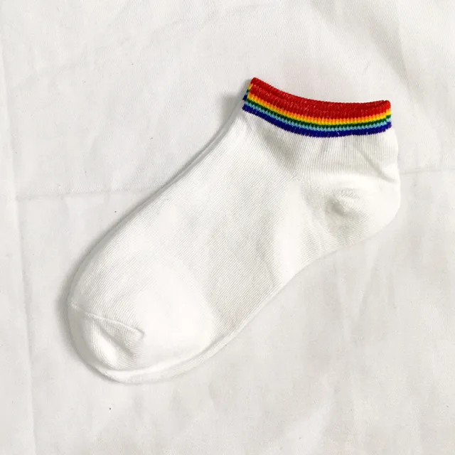 Rainbow Short Tube Low Top Doll Unisex Ins Trend Trendy Socks No 4 Color - Shop at LoveMi