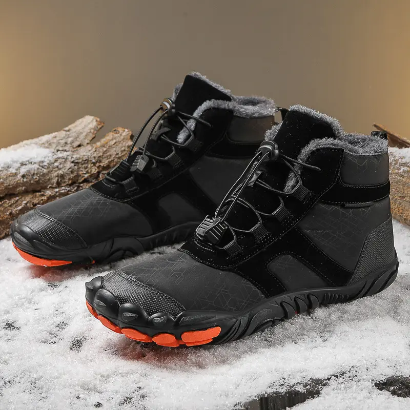 Fleece-lined Water-repellent Five-finger Snow Boots Thermal Non-slip