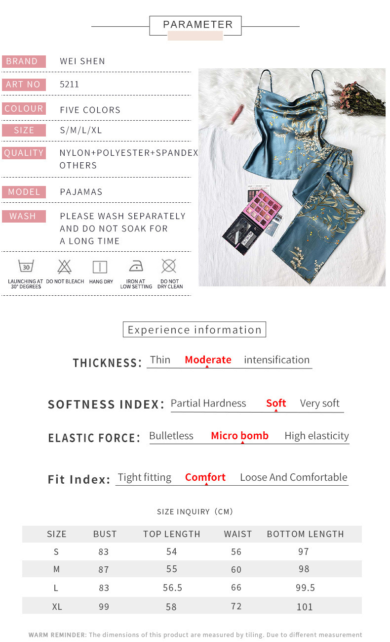 Ice Silk Pajamas Underwear Slip Nightdress Breathable Thin Homewear