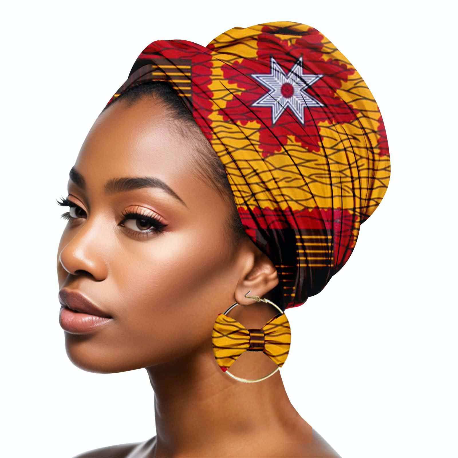 Duplex Printing Batik Headscarf Earrings A753 Hair Band Mask - Shop at LoveMi