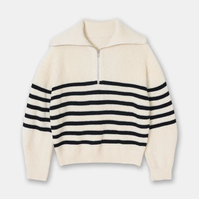 Casual Style Neck Wool Blend Knit Sweater White - Shop at LoveMi