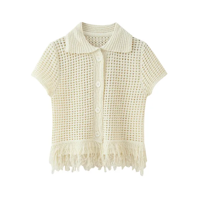 Plaid Lapel Knitted Coat Knitted High Waist Top - Shop at LoveMi