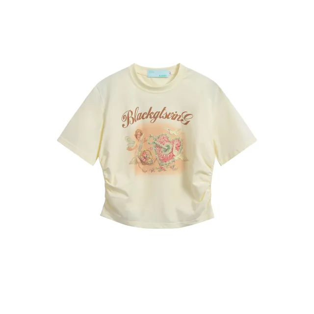 American Short Sleeve Three dimensional Slim Fit Slimming Apricot - Shop at LoveMi