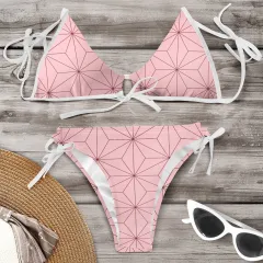 Summer Bikini Swimsuit Outfit Women - Pink - View 1