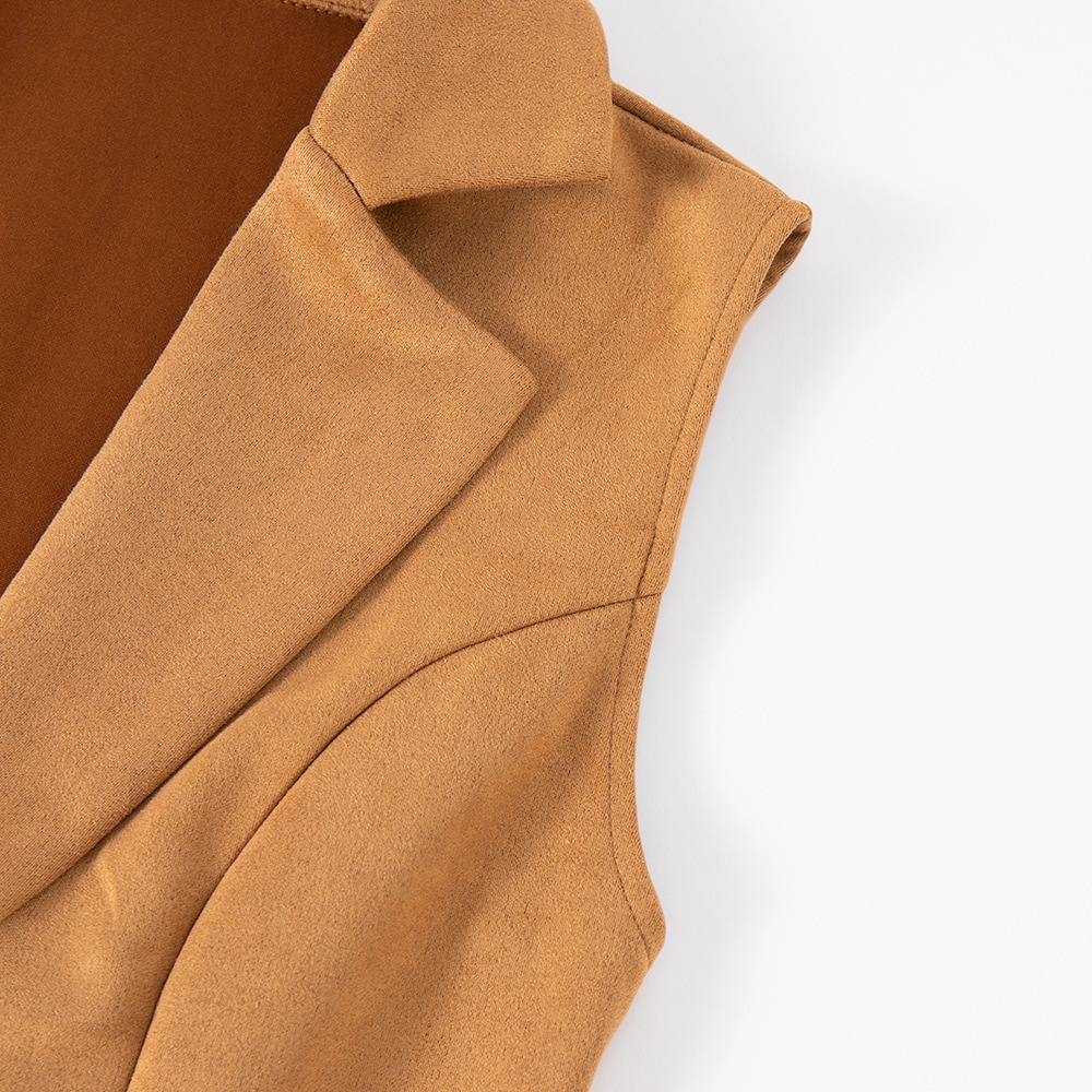 Fashionable Suede Slim-fit Retro Elegant Vest For Women