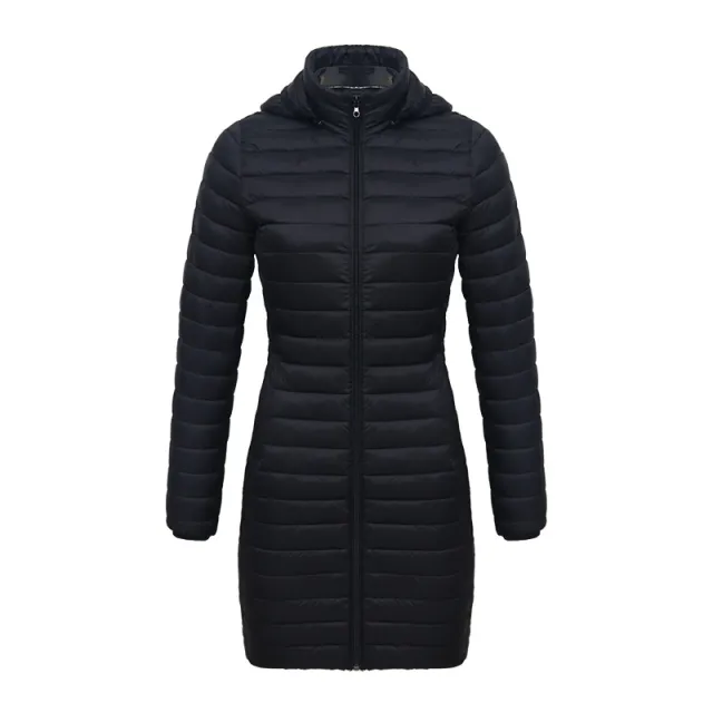 Women's Lightweight Mid length Slim fit Cotton padded Jacket Black - Shop at LoveMi