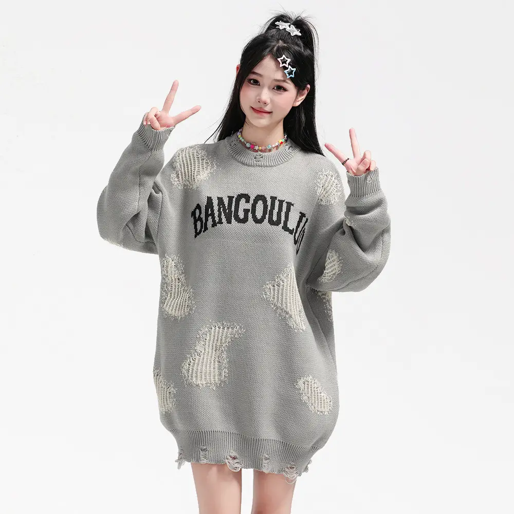 Idle Style Loose Round Neck Sweater BF Men And Women